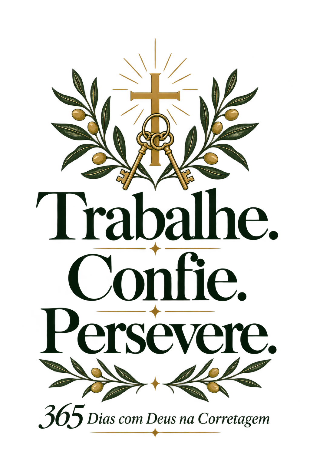 Arte proposta para camiseta: Trabalhe. Confie. Persevere.