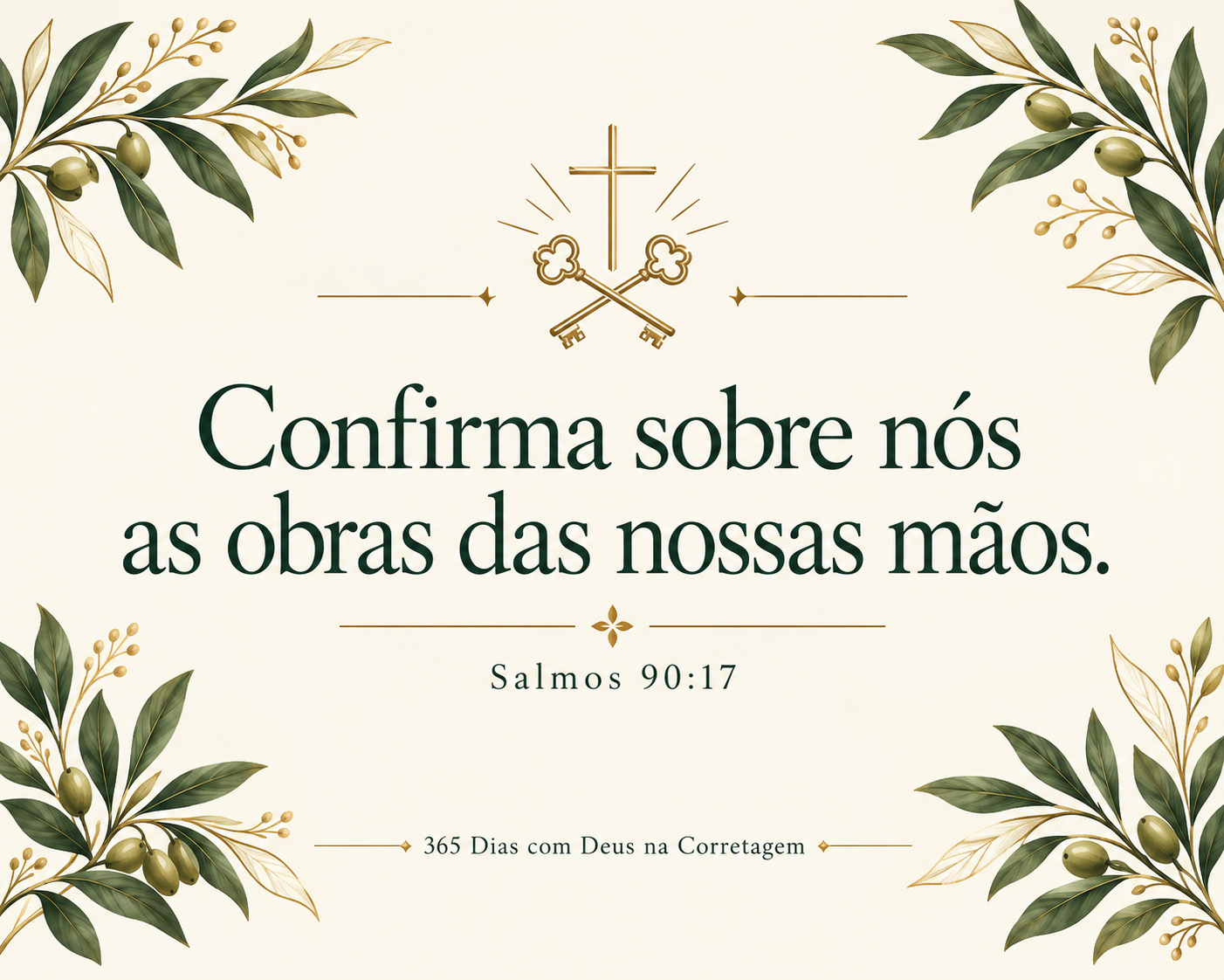 Arte proposta para mouse pad: Confirma sobre nós as obras das nossas mãos. — Salmos 90:17